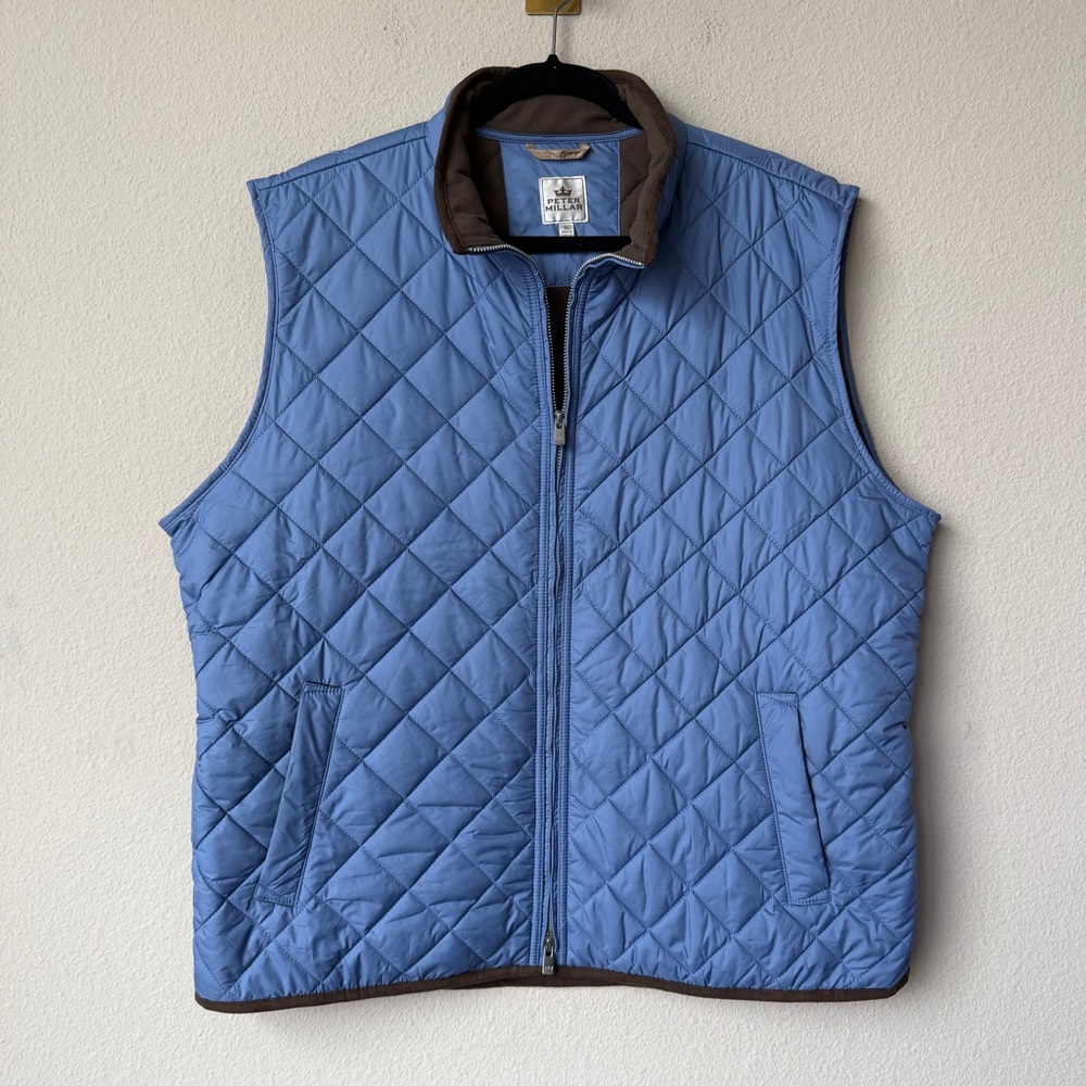 Peter Millar Astral Blue Essex Quilted Vest Size XL